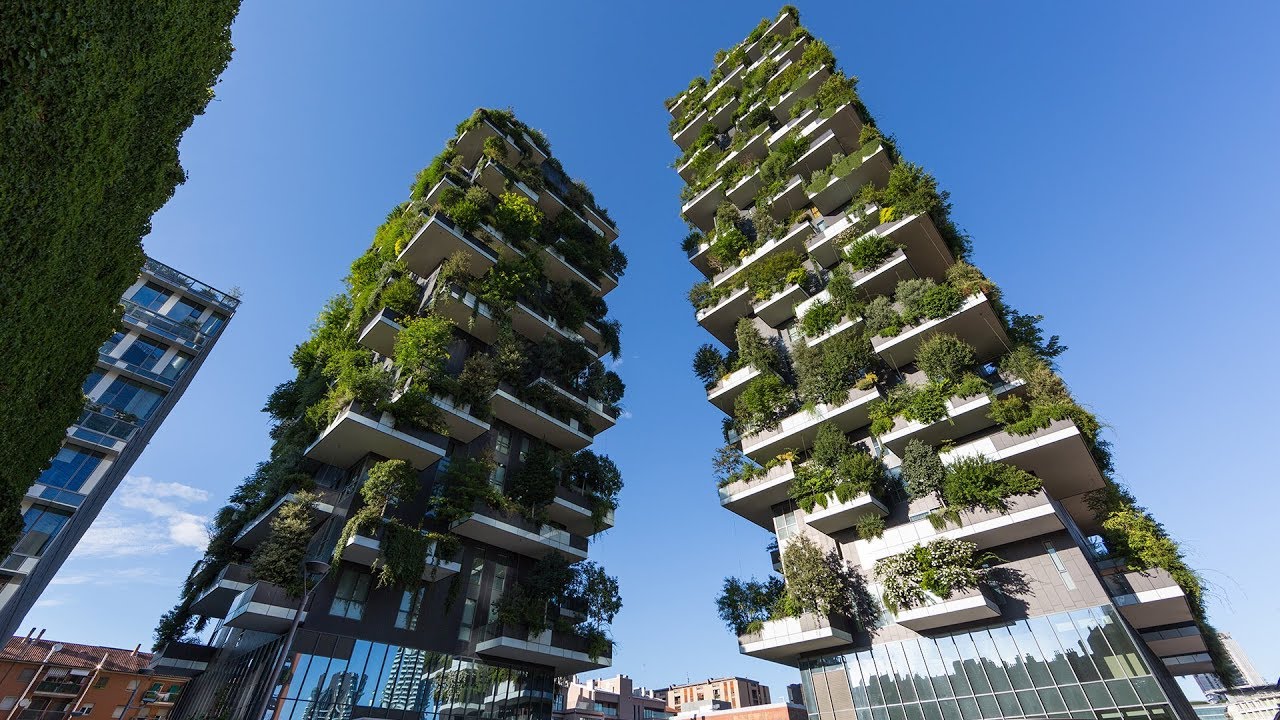 De Bosco Verticale wolkenkrabbers in de Italiaanse stad Milaan